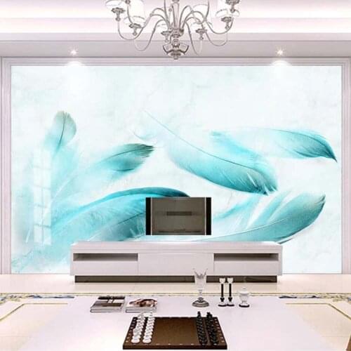 European 3D Marble Feather Wallpaper Photo Mural Living Room Bedroom Home Wall Decor 3d Wall Paper Roll Wallpaper for Walls 3 d