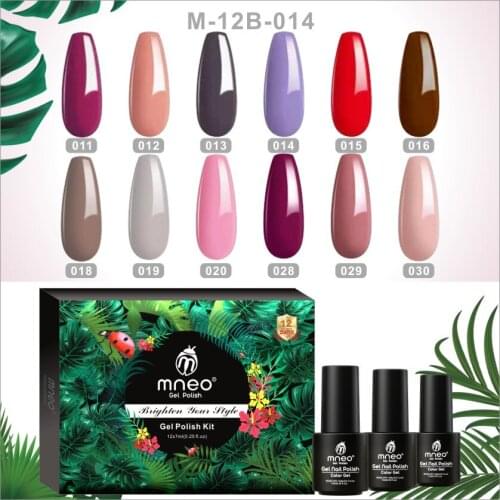 12 PCS Gel Nail Polish Red Brown Purple Hybrid Varnish Manicure UV Art Enamels Semi Permanent Lot Professional All for Nails Gel