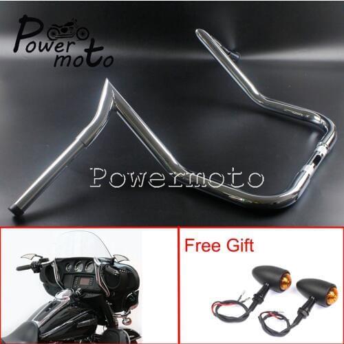 Chrome 1 1/4" Handlebar 12" 14" 16" Rise Hanger Bar for Harley Touring Softail Road King Street Glide Baggers Batwing Fairing