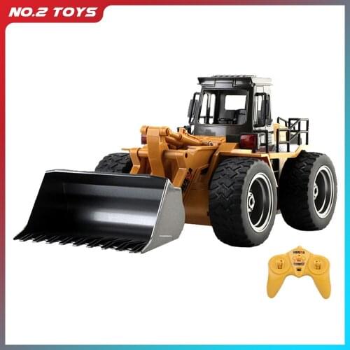 HUINA 1:18 RC Truck Bulldozer Dumper Caterpillar Tractor Model Engineering Car Excavator Push Soil Music Lighting Effects Toys