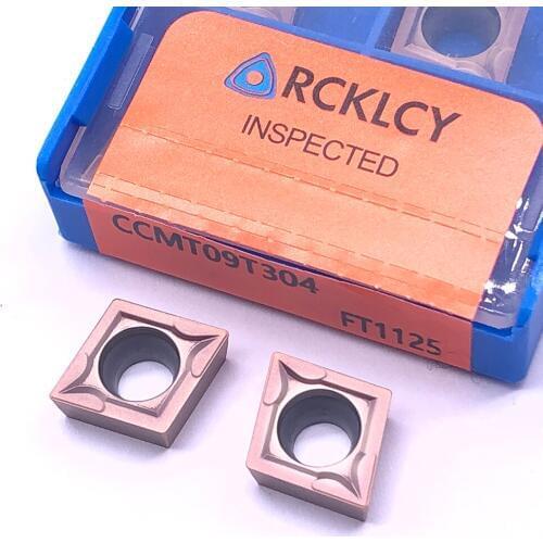 10pcs RCKLCY high quality CCMT09T304 FT1125 High Quality Carbide Inserts Internal Boring Plate Turning TOOL for stainless steels