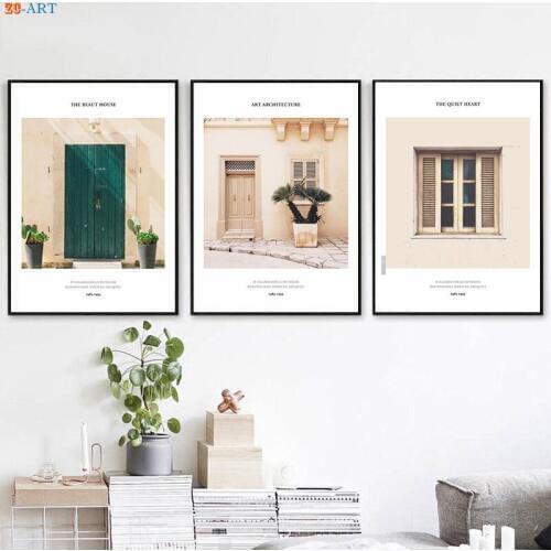 Architecture Print Summer Poster Canvas Painting Pastel Wall Art Nordic Decoration Pictures San Diego Wall Decor No Frame