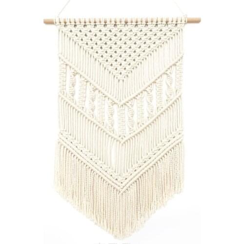 Macrame Wall Hanging Tapestry Wall Decor Boho Chic Handmade Cotton Woven Decor M6CE
