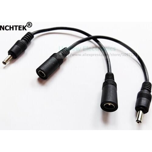 NCHTEK Straight DC 3.5*1.3mm Male to DC 5.5*2.1mm Female Power Connector Cable, DC Adapter Cable/Free Shipping/10PCS