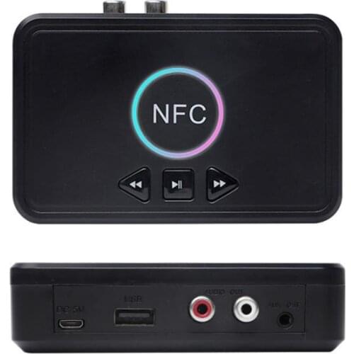 NFC Bluetooth-compatible 5.0 Audio Transmitter Receiver 2Rca 3.5Mm Aux Jack Usb Dongle Music Wireless Adapter For Car Pc Tv