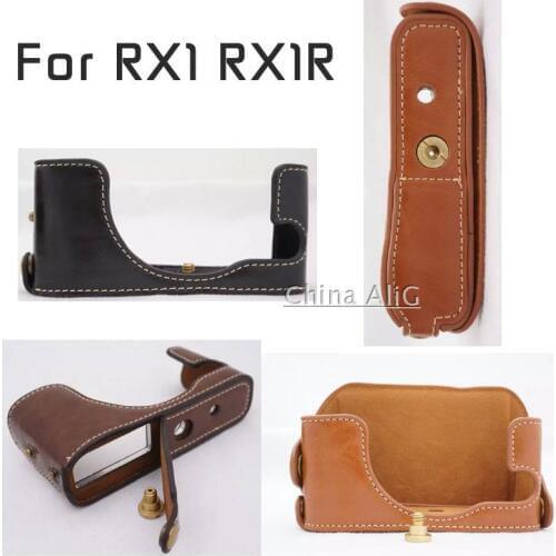 New PU Leather Camera Bottom Case Cover Half Body Set Bag For sony RX1 RX1R Camera