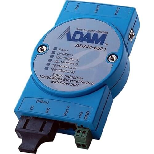 New Original Spot Photo For ADAM-6521 Optical Fiber To 5-Port 10/100Mbps Industrial Ethernet Switch