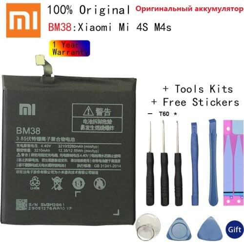 Xiao Mi Original 3260mAh BM38 Phone Battery For Xiaomi 4S Mi 4S Mi4S High Quality Batteries With Tracking number