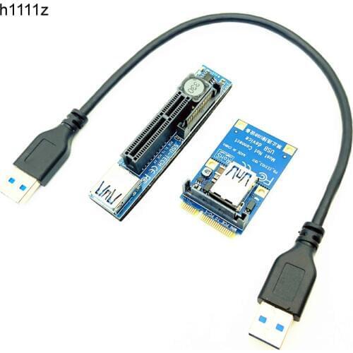 PCI-E Riser Mini PCIE to PCIE X4 Extension Port Adapter Riser Card PC Graphics Card Connector 30cm USB Cable PCIE Extender Riser
