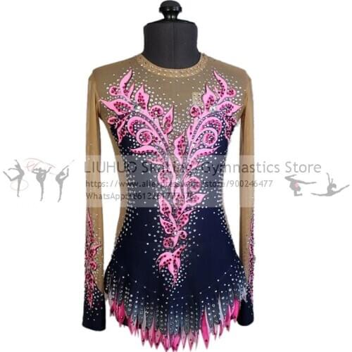 LIUHUO Figure Skating Dress Womens Girls Ice Skating Performance Rhythmic Gymnastics Competition Dance Leotard Artistic Costume