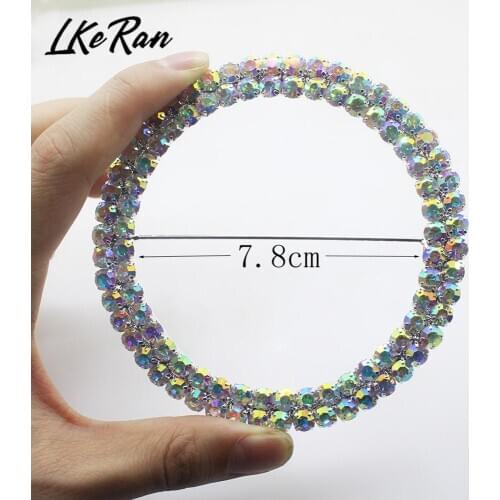 New 5mm AB Crystal Double Drain Rhinestone Buckle Silver/Gold Chair Sash Ribbon Slider buckle DIY Intimate Accessorie