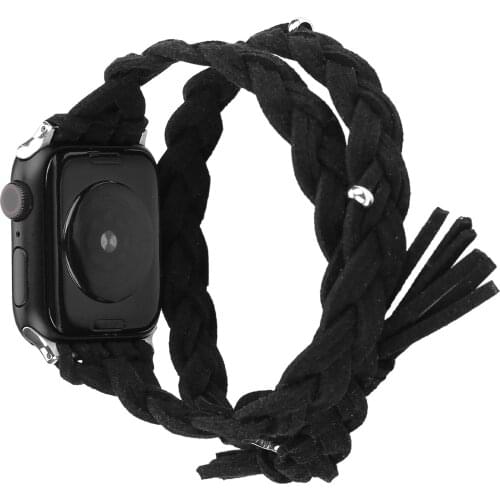 Black Rope Watchbands for apple watch 6 5 44mm 40mm 38mm 42mm Bracelet Strap iwatch 4 3 2 1 Replacenent accessories