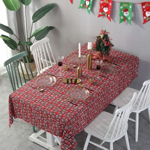Christmas Snowflake Printed Tablecloth Restaurant Plaid Table Cloth New Year Festival Decor