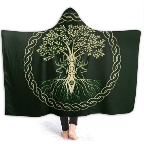 Norse Nordic Goddess Full Flannel Fluffy Plush Soft Cozy Fleece Throw Cloak Wearable Hoodie Blanket Bedroom Decor Decorations