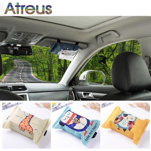 Cartoon cloth Car tissue box hanging Storage for Suzuki Audi A4 B6 B8 VW Passat B5 B7 Skoda Octavia A7 A5 Renault Megane 2 3