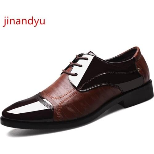 Patent Leather Business Shoes Men Original Classic Size 47 48 Black Brown Dress Oxford Shoes for Man Zapatos Formales De Hombre