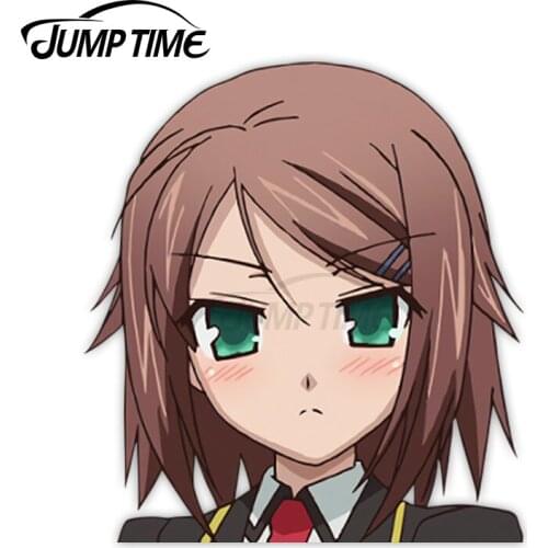 Jump Time Baka to Test to Shokanju Kinoshita Yuuko 11.7 Cute Anime Girl Peeker Vinyl Decal Window Waifu Car Stickers