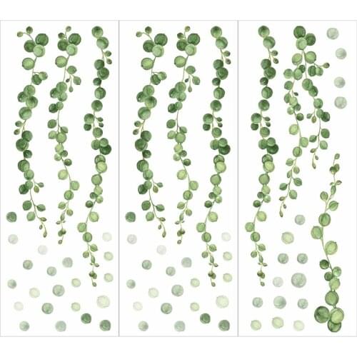 Green Large Size Watercolor Chlorophytum Wall Sticker Removable Wall Decals DIY Art Wallpaper Household Décor for Kids N0PA