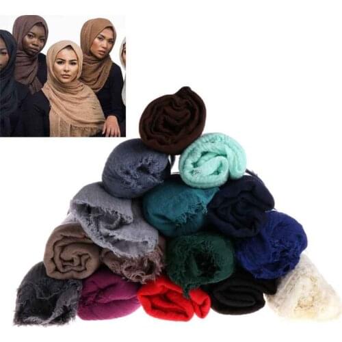 Women Islam Maxi Crinkle Cloud Hijab Scarf Shawl Muslim Long Shawl Stole Wrap 449B