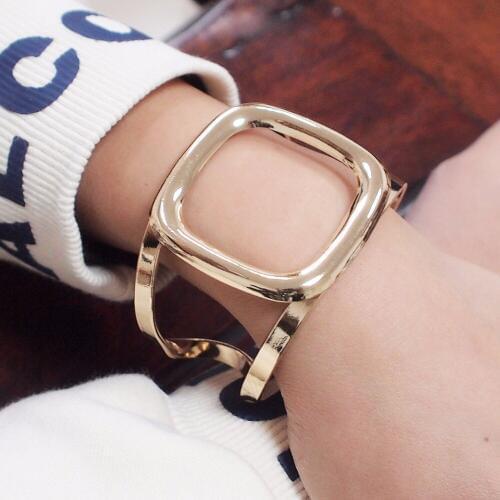 Women Statement Femme Metal Cuff Bangle Accessories Jewelry Alloy Hollow Out Contracted Style Bracelets UKMOC
