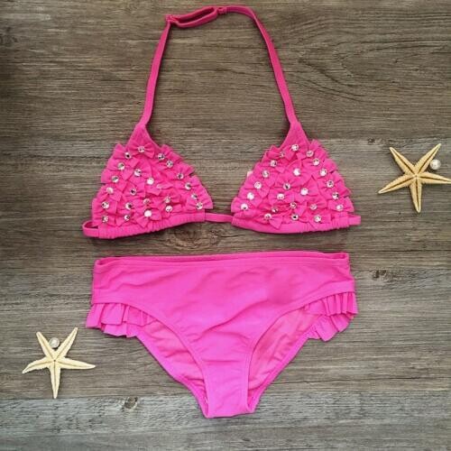 5-12 Years Children Swimwear Bow Swimming Suit For Girls Swimwear Baby Bikini Swimsuit Girl Kids Beach Wear Summer Bathing Suit