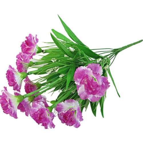 1 Bouquet Artificial Carnation Exquisite Non-fading 10 Heads Mother Day Gift Simulation Flower for Home