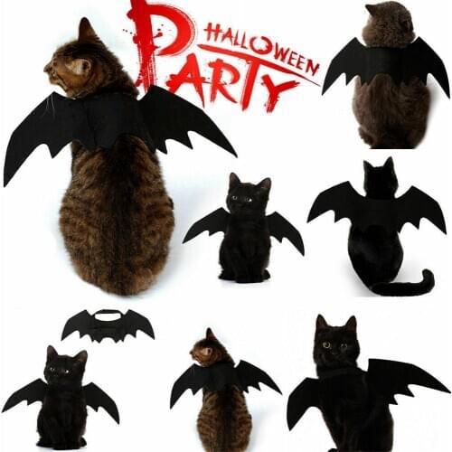 Cosplay Dog Cat Funny Clothing Black Bat Wings Costume 1 Pcs Pet Pet Gift Dress Decoration Halloween Party