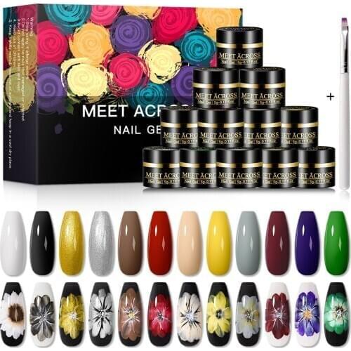 13PCS Nail Art Painting Flower Nail Gel UV LED Nails Printing Transfer Gel Soak Off Gels Nail Polish Lacquer For Nail Design 8ml