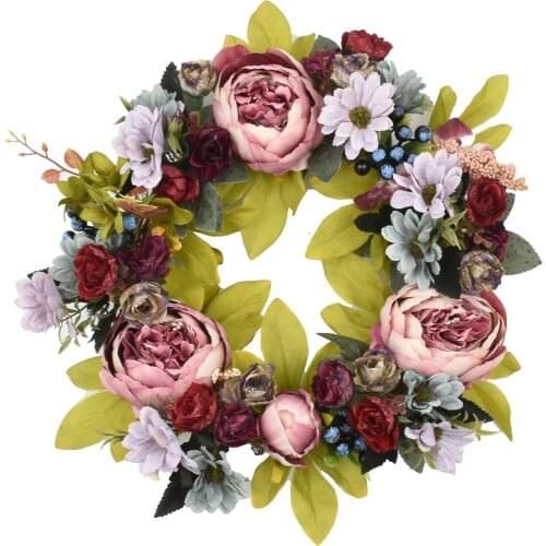 16in Artificial Flower Wreath Front Door ing Garland Outdoor Home Decor