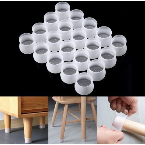 20pcs Anti-slip Silicone Table Chair Feet Cups 4*3CM Furniture Leg Cover Cups Floor Protectors Pads Anti Scratches Noise