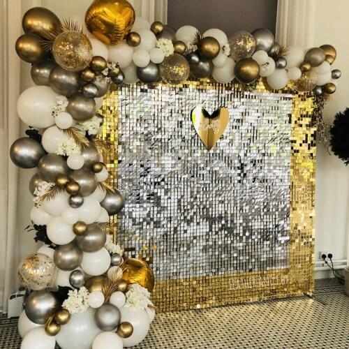 2021Wedding Supplies Shiny Glitter Sequins Board Silver Gold Shimmer Sequin Panel Interior Wall Panel Decoration Backdrop Decor