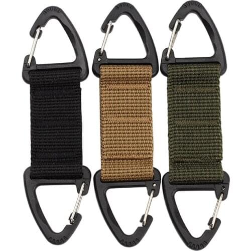 3Pcs/lot Outdoor Tactical Nylon Ribbon Backpack Buckle Mountaineering Buckle Two Way Quick Key Chain