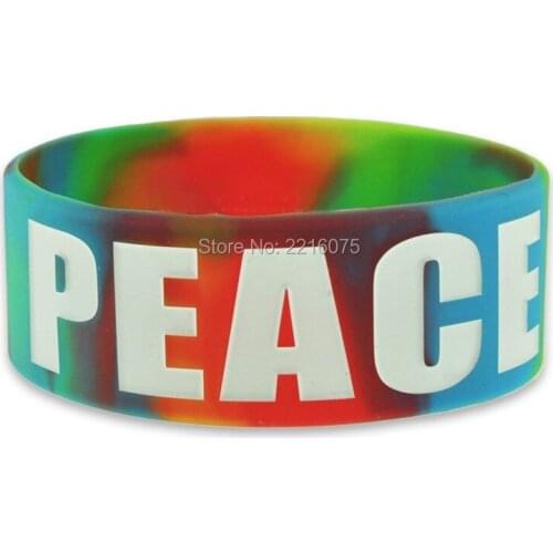 300pcs Swirl Religious Peace wristband silicone bracelets free shipping by DHL express