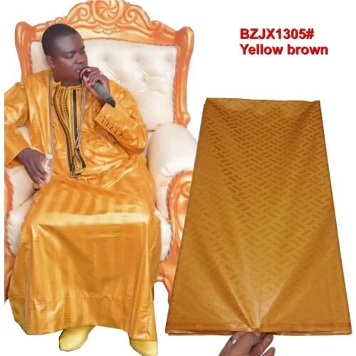 5yards gold bazin riche Fabrics 2020 nouveua soft 100%cotton guinea brocade fabric latest atiku fabric for men