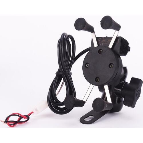 5V 2.1A USB port Motorcycle Charger bracket for iPhone Sony Smart Phones/Universal 12v Motorcycle Scooter Cell Phone bracket