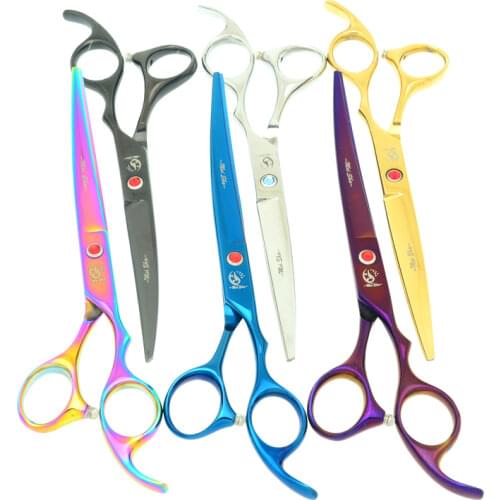 7.0Inch Meisha Professional Pet Curved Cutting Scissors for Dog Grooming JP440C Animals Hair Cut Tools 6 Colors Optional HB0087