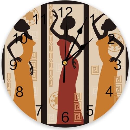 African Women Art Ethnic 3D Wall Clock Modern Design Living Room Decoration Kitchen Clock Art Wall Watch Home Decor