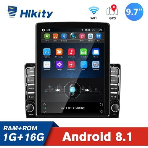 Hikity 9.7' Vertical screen 2din Android Car Radio For HD 2.5D Car MP5 Player GPS Radio FM Receiver 2Din For Universal Autoradio