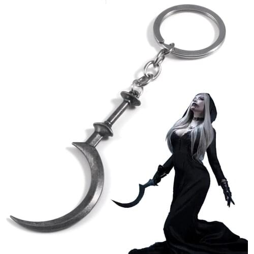 Game Residents Evils Village Keychain Daniela Bela Sickle Key Chain Weapon Model Pendant Keyring for Women Men Jewelry
