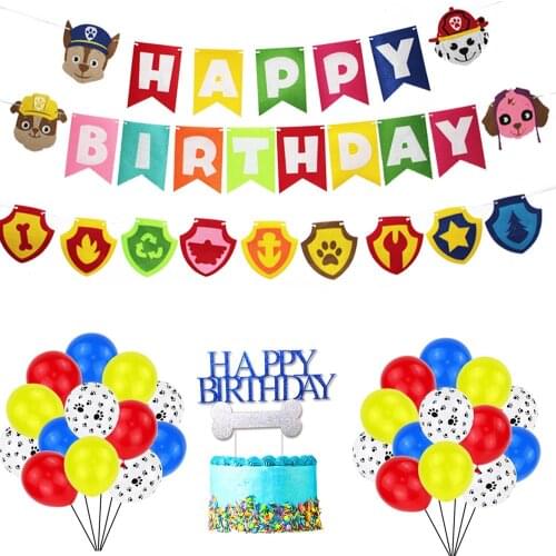 Paw Patrol Chase Marshall Sky Birthday Party Supplies Paper Plates Cup Napkin Straws Boys Girl Party Decorations Balloons Gift
