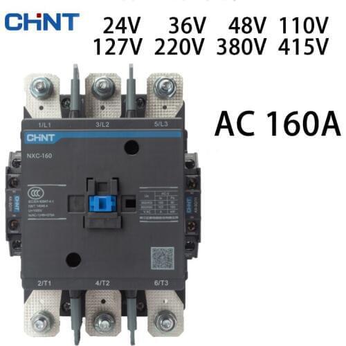 CHINT NXC-160 contactor 160A AC 24V 36V 48V 110V 127V 220V 380V 415V High power motor start and control