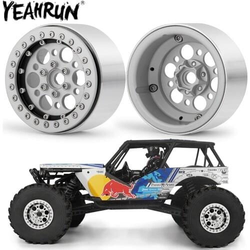 YEAHRUN 2.2inch RC Wheels Rims Alloy Metal Beadlock Wheels Hubs 35mm Lengthened for 1/10 Axial Wraith 90018 RC Crawler