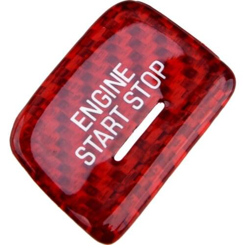 Carbon Fiber Red Keyless Engine Start Stop Button Decorative Trim Cover Fit for Chevrolet Camaro Corvette C7 2019 2018 2017 2016