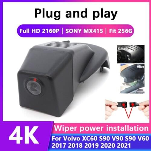 Easy Installation Car DVR Wifi Dash Cam Video Recorder camera For Volvo XC60 S90 V90 S90 V60 2017 2018 2019 2020 2021 Full HD 4K