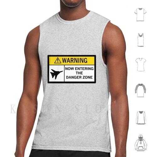 Danger Zone-Warning Tank Tops Vest Sleeveless F 14 Tomcat Maverick Goose Hollywood Iceman Merlin Jester Viper Cougar