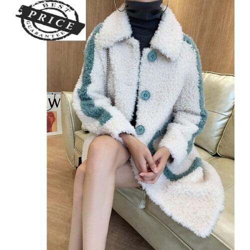 Fur Coat Real Female Vintage Long Sheep Shearing Jacket Women Winter Clothes 2021 Korean 100% Wool Coat Elegant Tops 62a1