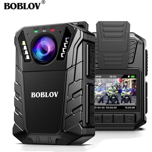 BOBLOV KJ09 Mini Body Camera 64GB FHD 1296P Bodycam Police Small Portable Night Vision IP66 Waterproof Two Batteries Mini Camera