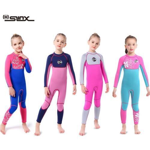 3MM neoprene Wetsuit for girls diving suit thick Cold-proof Sun-proof wetsuit one-piece set children Surfing snorkeling swimwear