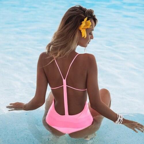2019 New Women Push Up One-piece Bikini Padded Bra Swimwear Sexy Backless Lady Swimsuit Bathing Suit Hot