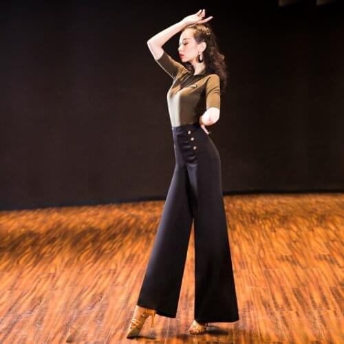 Newest Ballroom Dance Pants Ladys Tango Waltz Dancing Costumes Women Competition Clothes